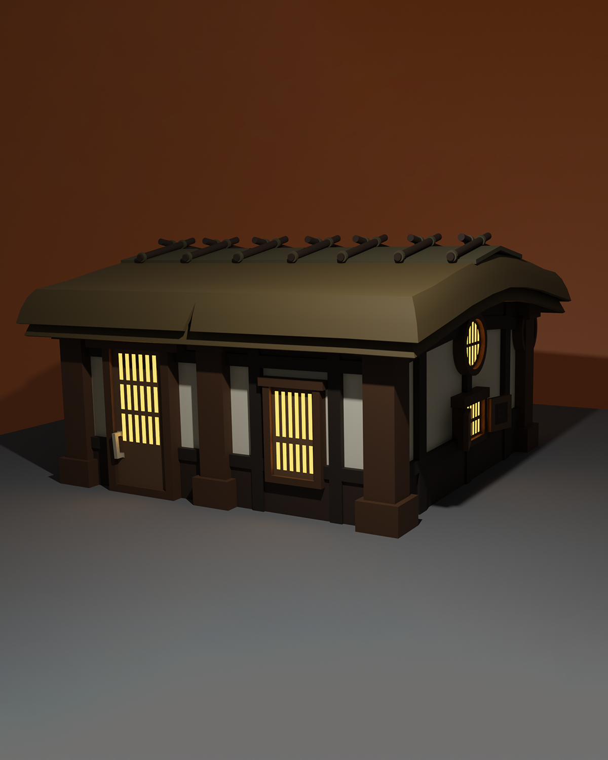 3D-modell av et landsby-hus inspirert av Sly Cooper